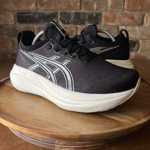 Asics Gel Nimbus 27 Women's 6.5 Black Max Cushion Road Running Shoes Sneakers - Picture 2 of 16